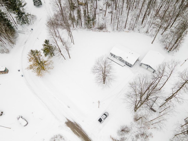 view of snowy aerial view