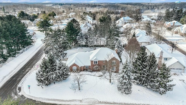 view of snowy aerial view