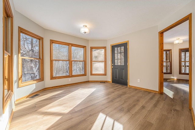 foyer entrance featuring light hardwood / wood-style flooring