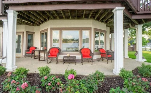 view of patio with an outdoor living space