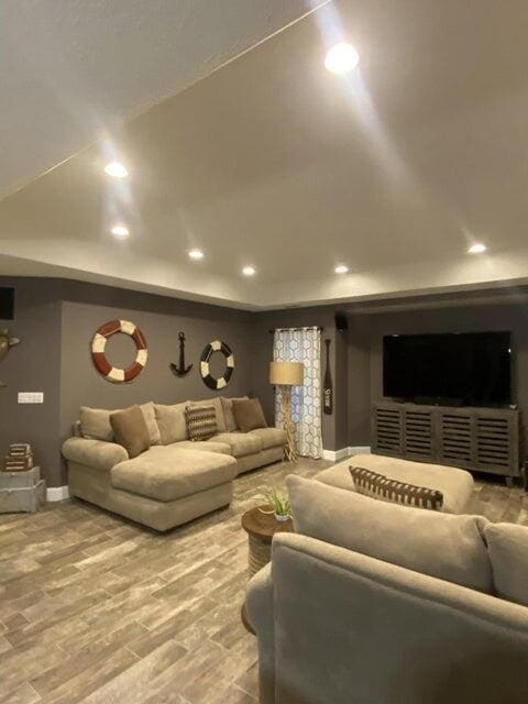 living room featuring hardwood / wood-style flooring