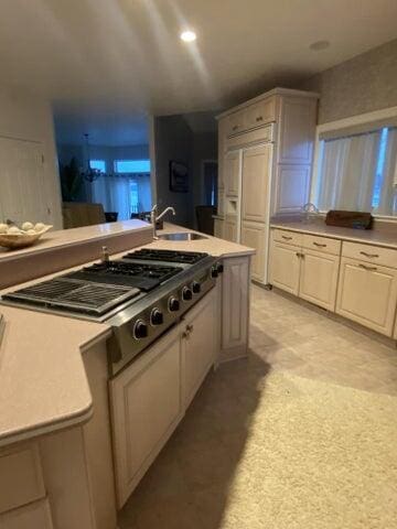 kitchen with stainless steel gas stovetop and sink