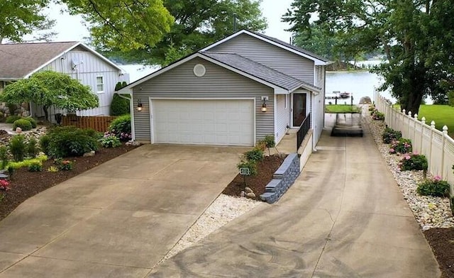 view of front facade featuring a garage