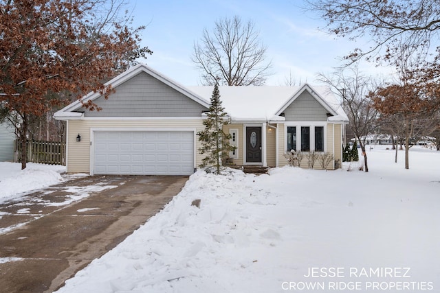 view of front of house with a garage