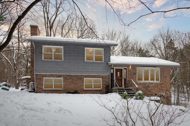 view of split level home