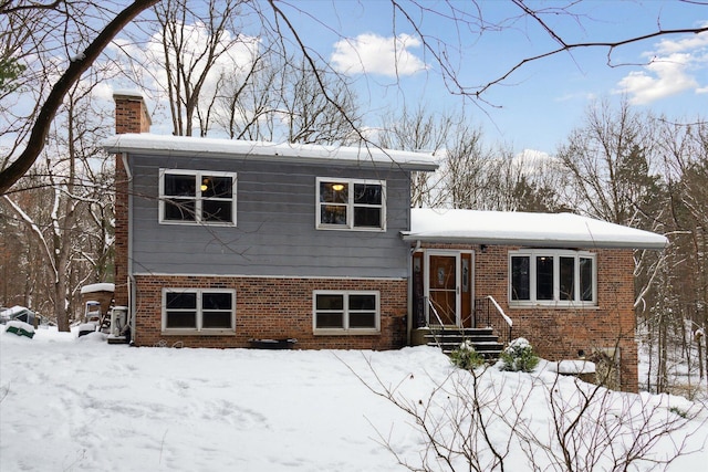 view of split level home