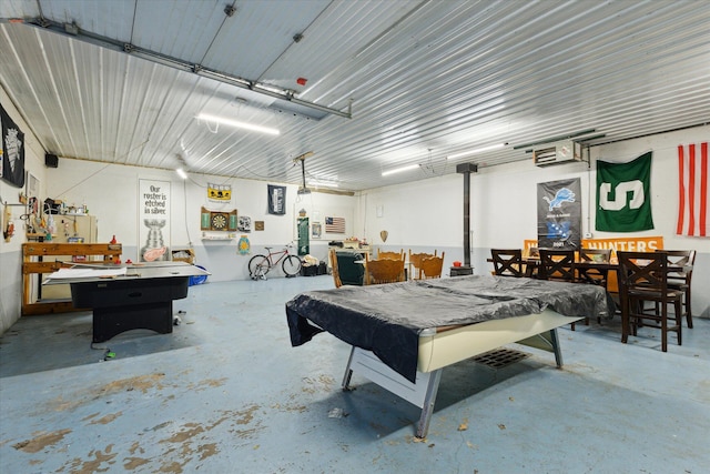 game room featuring concrete floors and pool table