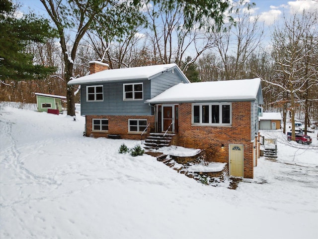 view of split level home