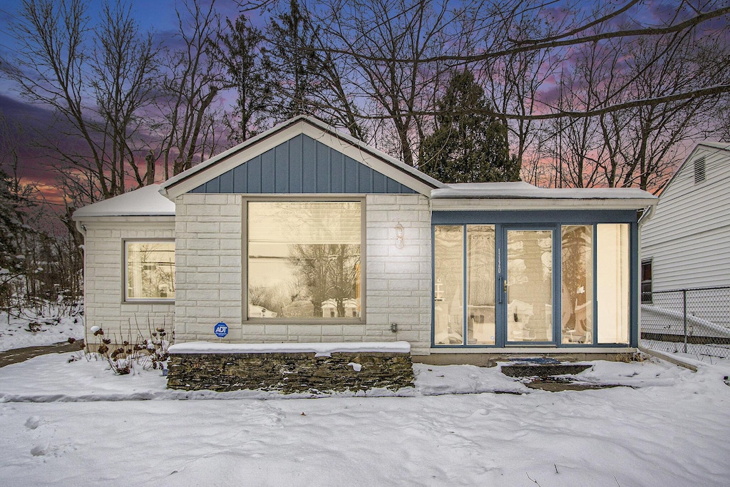 view of snow covered structure