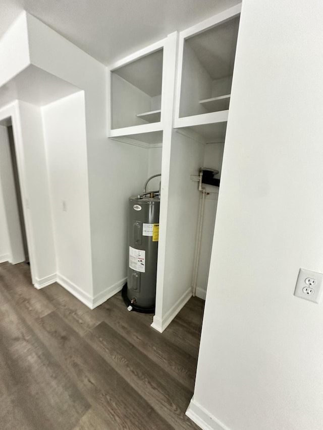 utility room with water heater