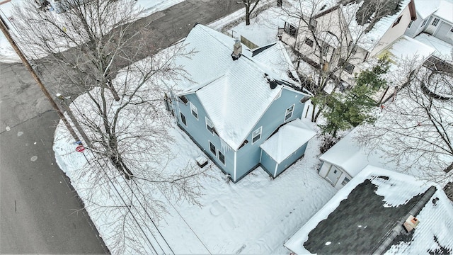 view of snowy aerial view