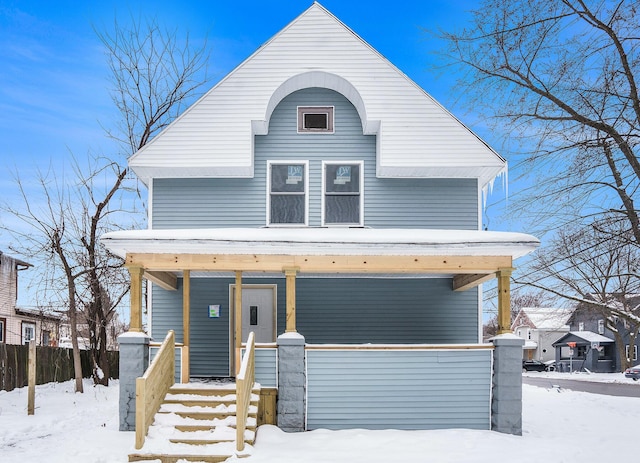 view of front of property with a porch