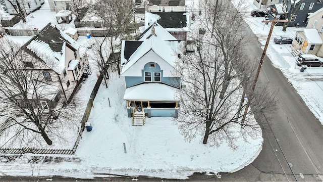 view of snowy aerial view