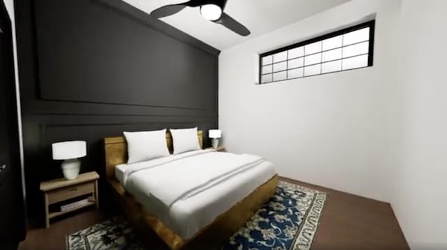 bedroom with ceiling fan