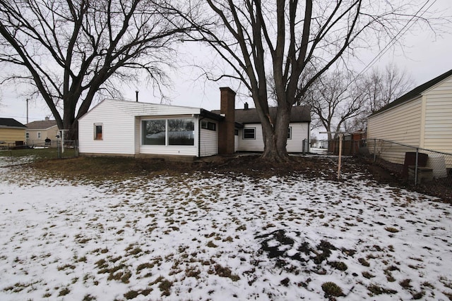 view of yard covered in snow