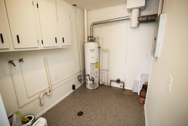 utility room with water heater