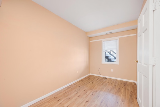 unfurnished bedroom featuring light hardwood / wood-style floors