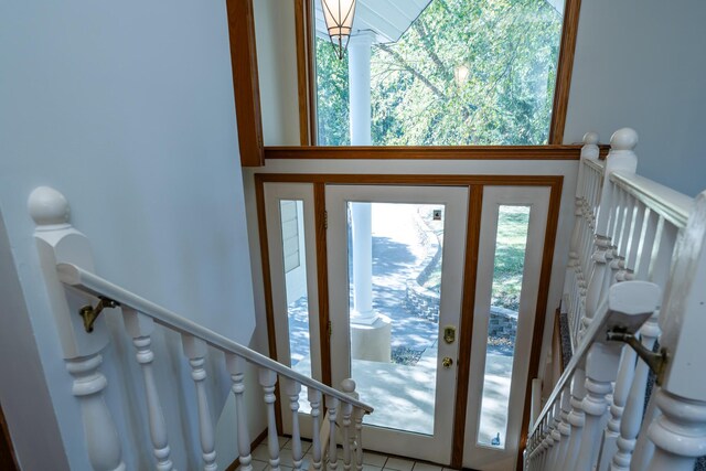 view of tiled foyer entrance