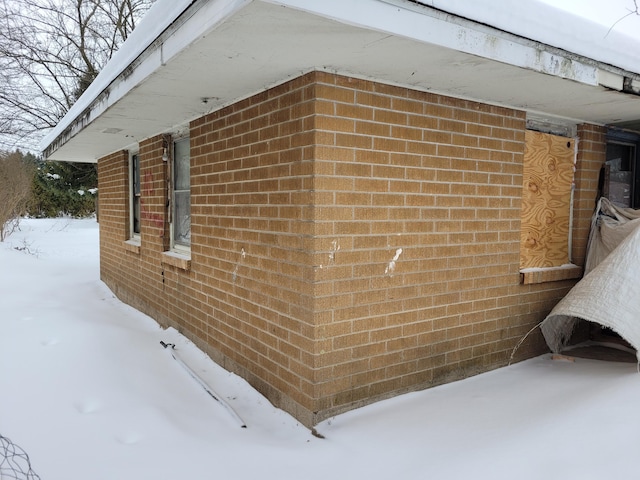 view of snowy exterior