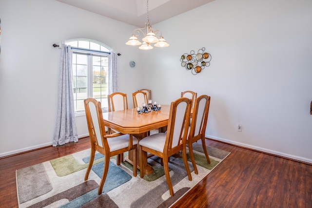 dining area featuring dark hardwood / wood-style flooring