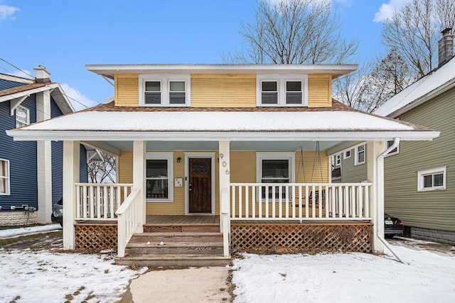 view of front of property with covered porch