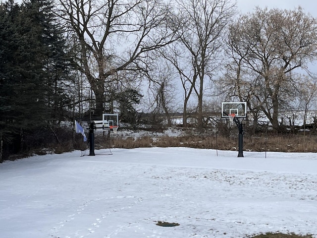 exterior space with basketball court