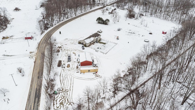 view of snowy aerial view