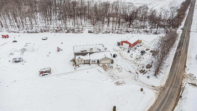 view of snowy aerial view