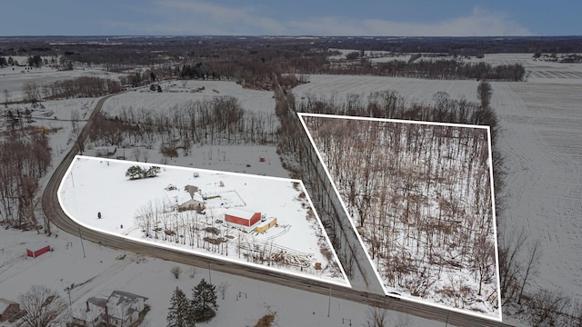 view of snowy aerial view