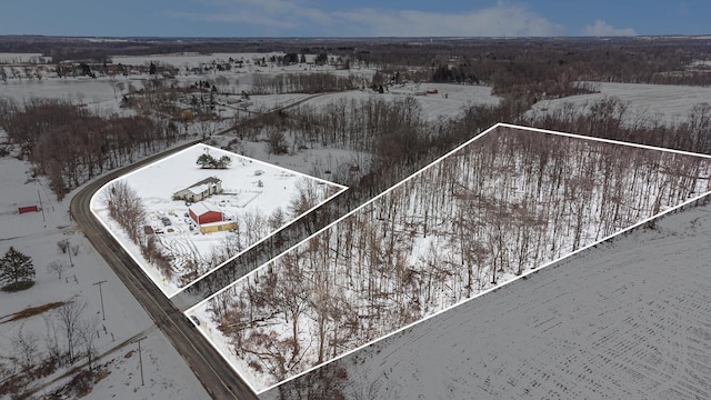 view of snowy aerial view