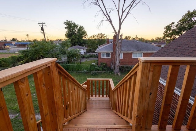 view of deck at dusk