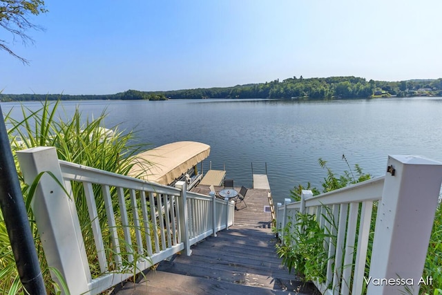 view of water feature featuring a boat dock