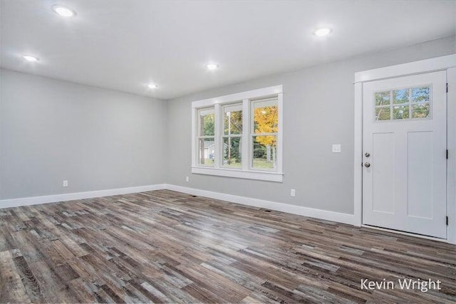 entrance foyer with dark wood-type flooring