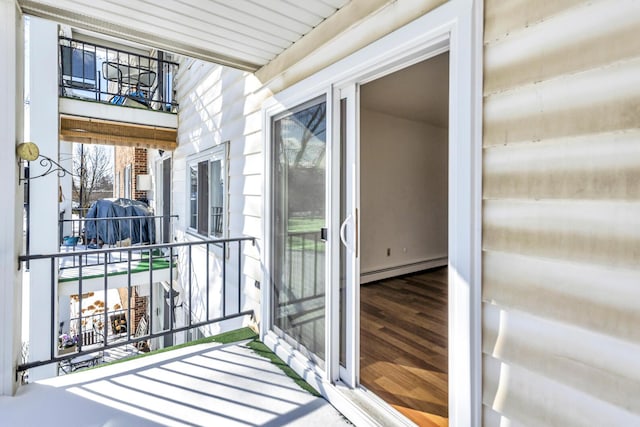 balcony with baseboard heating