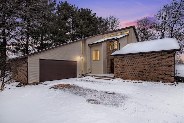 modern home featuring a garage