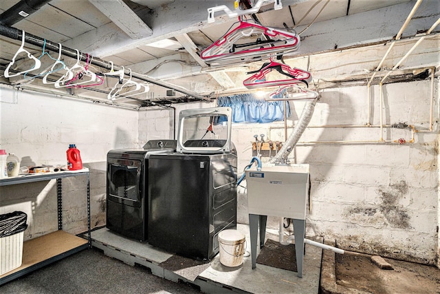 interior space featuring washing machine and dryer