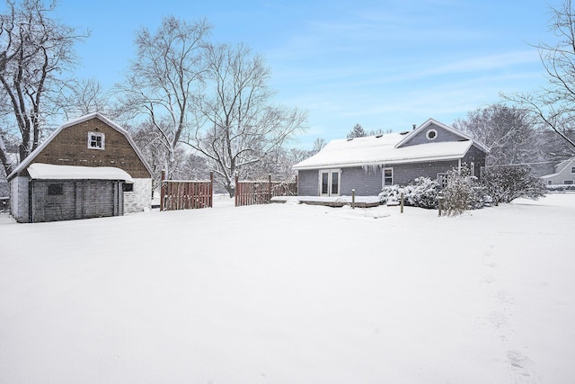 view of snowy yard