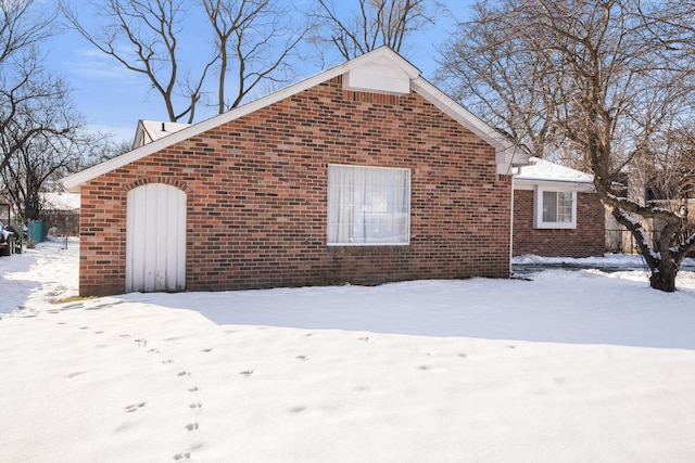 view of snow covered exterior