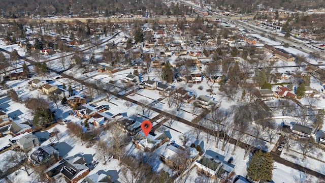 view of snowy aerial view