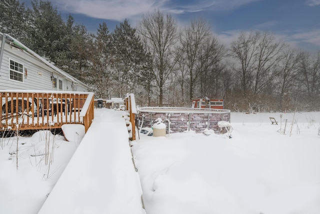 exterior space with a wooden deck