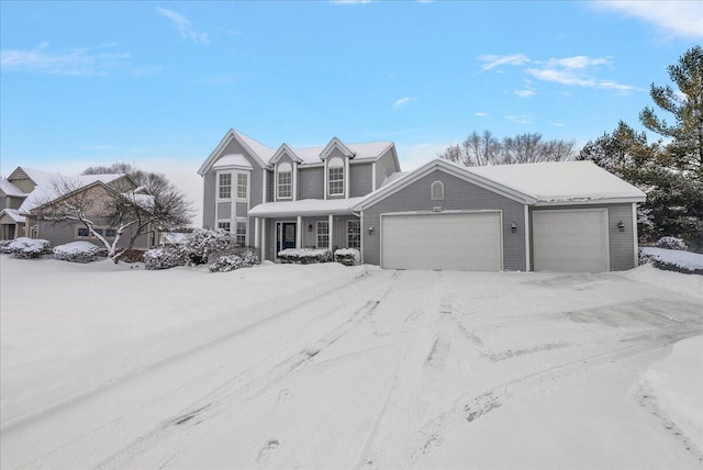 view of front of home with a garage