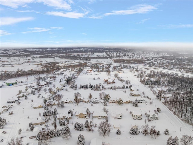 view of snowy aerial view