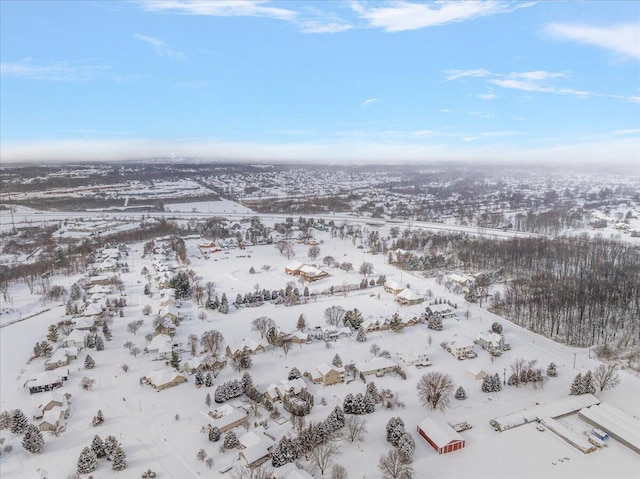 view of snowy aerial view