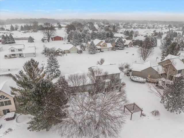 view of snowy aerial view