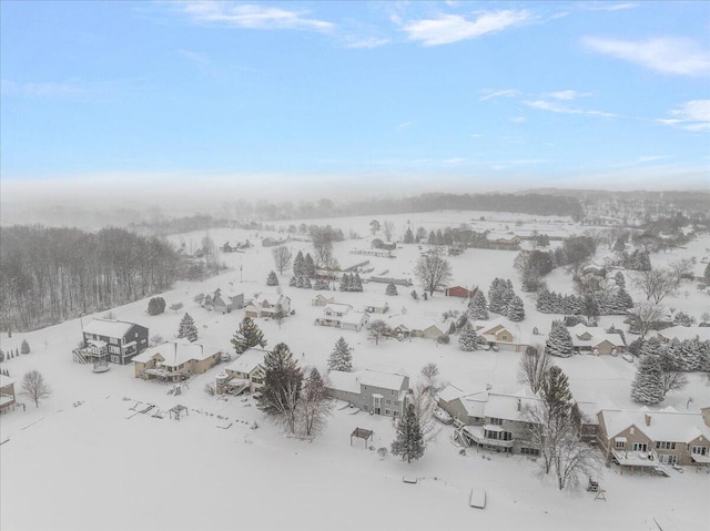 view of snowy aerial view