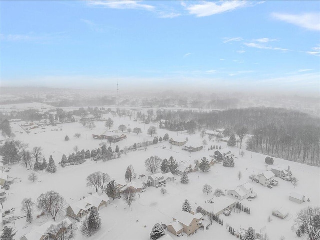 view of snowy aerial view