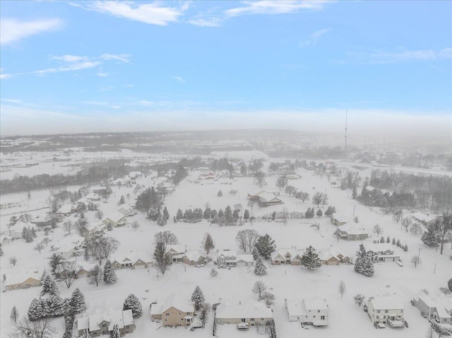 view of snowy aerial view