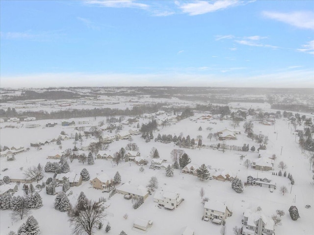 view of snowy aerial view