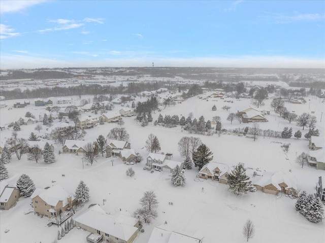 view of snowy aerial view