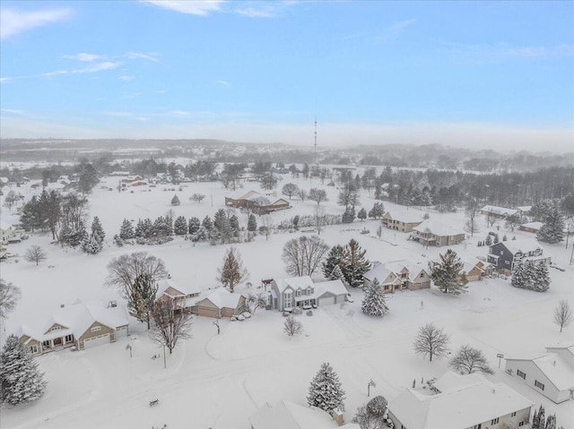 view of snowy aerial view